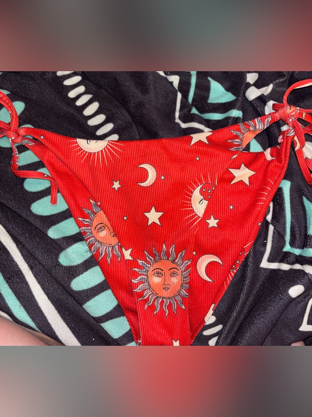Sun and moon tie Bikini Bottom